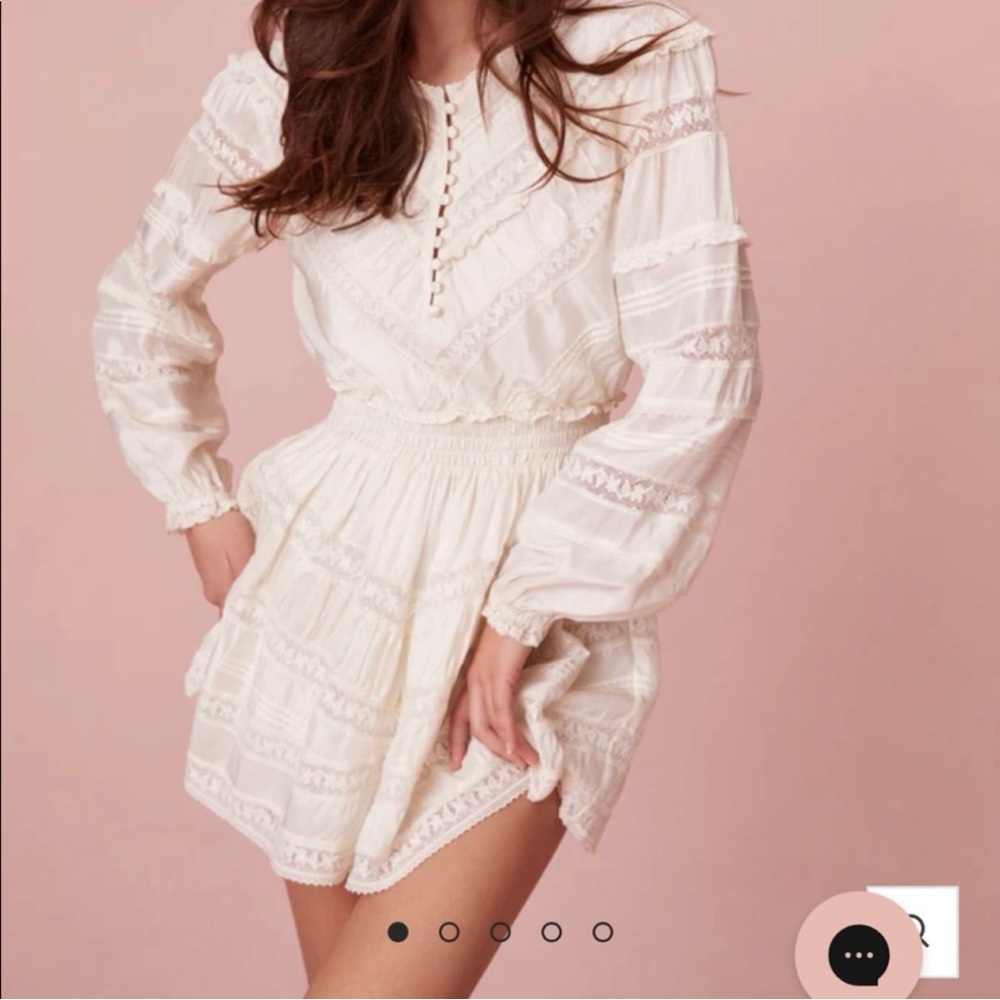 LoveShackFancy Jones Dress Antique White